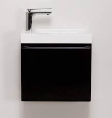 Quentis Faros Gasten-WC Set - 40 cm Zwarte Wastafel met Onderkast