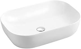 Ovaal Witte Wastafel op Werkblad - 610x400x145 mm