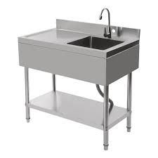 Vrijstaande RVS Gastro Wastafel 1