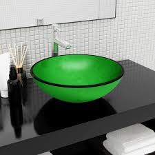 Wastafel Gehard Glas 42x14 cm - Groen