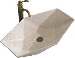 Beige Keramische Wastafel - Half Ingebouwd