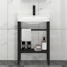 Witte Keramische Console Wastafel met Voetstuk