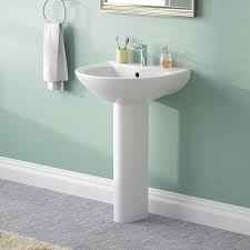 DeerValley DV-1P523 Compact Witte Keramische Pedestal Wastafel 20" x 17" met Overloop
