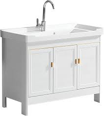 Elegante Badkamer Ijdelheid met Keramische Wastafel en Opbergkast