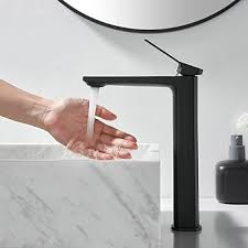 Mat Zwarte Hoge Wastafelkraan voor Badkamer