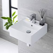 Hudson Reed Halwell - Vierkante Wastafel Wit Keramiek 40x40