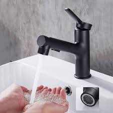 Zwarte Badkamer Trek Kraan met Drie Waterstanden