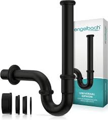 Engelbach® Zwarte Wastafel Sifon - Extra Lang 200 mm