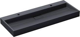 Doporro 120 cm Mineraal Wastafel met 2 Kraangaten