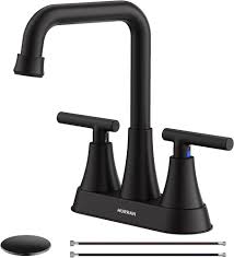 Mat Zwarte Hurran Badkamer Wastafel Kraan - 4 Inch
