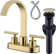 DIKUROOMS 4-inch Vierkante Waterval Wastafel Kraan met Pop-up Afvoer