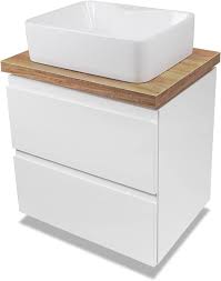 VBChome Badmeubel 60 cm Wit met Gaatje voor Kraan
