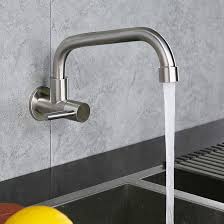 RVS Wastafel Kraan - Enkel Koud Muur Type
