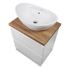 VBChome Badkamerkast 60 cm Wit met Gaatje voor Kraan