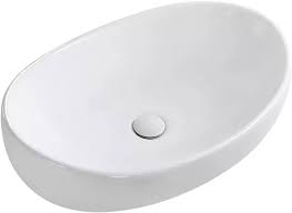 Ovale Witte Keramische Wastafel met Pop-up Afvoer