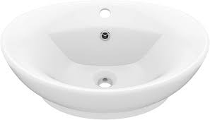Ovale Witte Wastafel met Kraangat