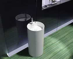 Staande Wastafel PB2021 - Ø45cm - Wit - Solid Stone