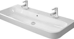 Duravit Happy D.2 120cm Wastafel met 2 Kraangaten - WonderGliss Wit