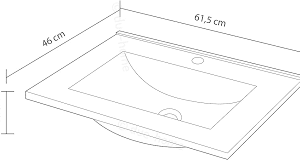 ARKITMOBEL Rechthoekige Wastafel PMMA Wit
